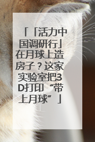 「活力中国调研行」在月球上造房子？这家实验室把3D打印“带上月球”