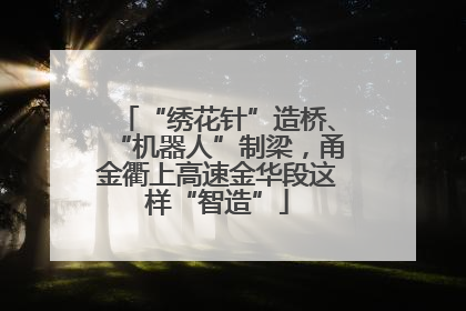 “绣花针”造桥、“机器人”制梁，甬金衢上高速金华段这样“智造”