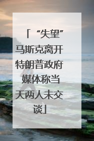 “失望”马斯克离开特朗普政府 媒体称当天两人未交谈