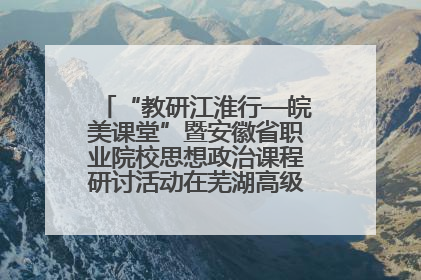 “教研江淮行—皖美课堂”暨安徽省职业院校思想政治课程研讨活动在芜湖高级职业技术学校举行