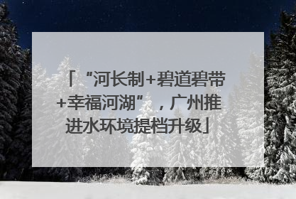 “河长制+碧道碧带+幸福河湖”，广州推进水环境提档升级