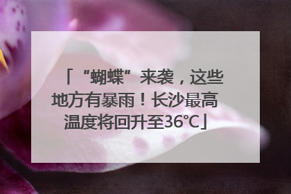 “蝴蝶”来袭，这些地方有暴雨！长沙最高温度将回升至36℃
