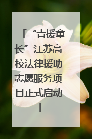 “青援童长”江苏高校法律援助志愿服务项目正式启动
