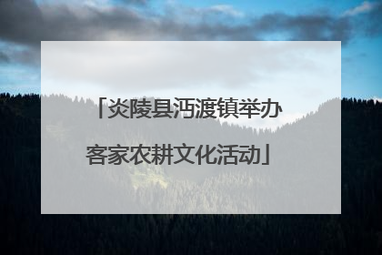 炎陵县沔渡镇举办客家农耕文化活动