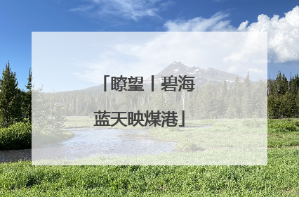 瞭望丨碧海蓝天映煤港