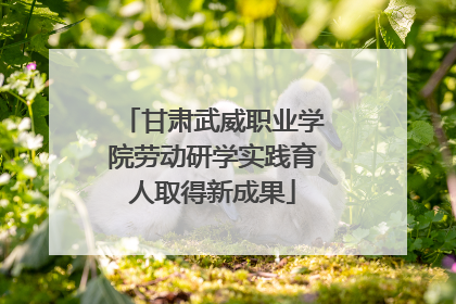 甘肃武威职业学院劳动研学实践育人取得新成果