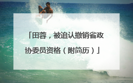 田蓉，被追认撤销省政协委员资格（附简历）