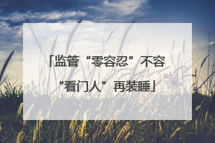 监管“零容忍”不容“看门人”再装睡