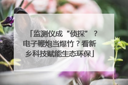 监测仪成“侦探”？电子鞭炮当爆竹？看新乡科技赋能生态环保