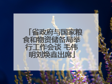 省政府与国家粮食和物资储备局举行工作会谈 毛伟明刘焕鑫出席