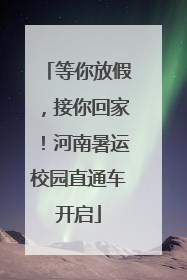 等你放假，接你回家！河南暑运校园直通车开启