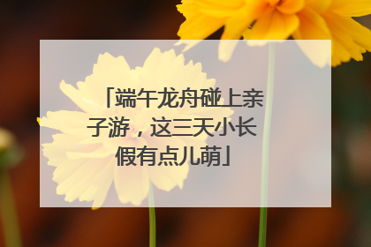 端午龙舟碰上亲子游，这三天小长假有点儿萌