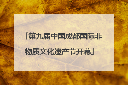 第九届中国成都国际非物质文化遗产节开幕