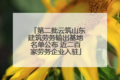 第二批云筑山东建筑劳务输出基地名单公布 近二百家劳务企业入驻