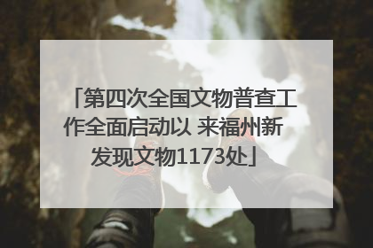 第四次全国文物普查工作全面启动以 来福州新发现文物1173处