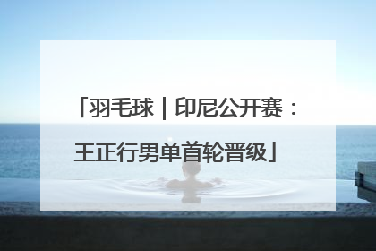 羽毛球｜印尼公开赛：王正行男单首轮晋级