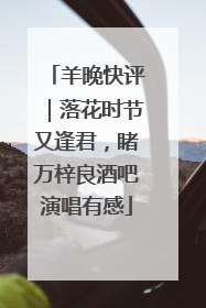 羊晚快评｜落花时节又逢君，睹万梓良酒吧演唱有感