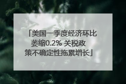 美国一季度经济环比萎缩0.2% 关税政策不确定性拖累增长