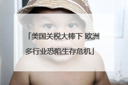 美国关税大棒下 欧洲多行业恐陷生存危机