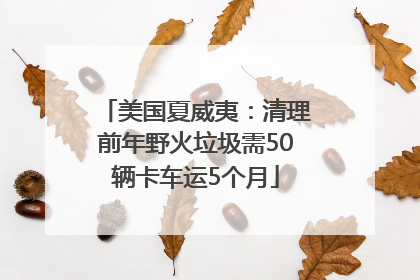 美国夏威夷：清理前年野火垃圾需50辆卡车运5个月