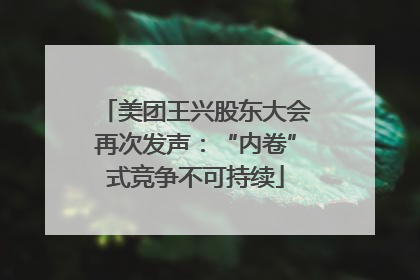 美团王兴股东大会再次发声：“内卷”式竞争不可持续