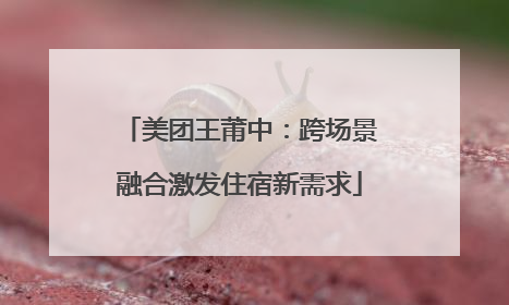 美团王莆中：跨场景融合激发住宿新需求