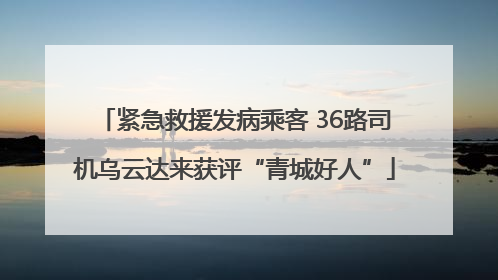紧急救援发病乘客 36路司机乌云达来获评“青城好人”