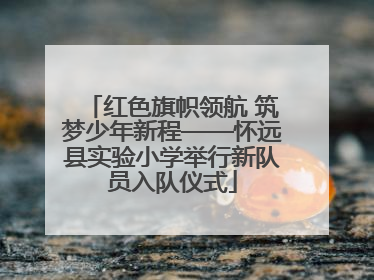 红色旗帜领航 筑梦少年新程——怀远县实验小学举行新队员入队仪式