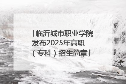 临沂城市职业学院发布2025年高职（专科）招生简章