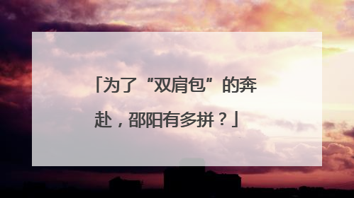 为了“双肩包”的奔赴，邵阳有多拼？
