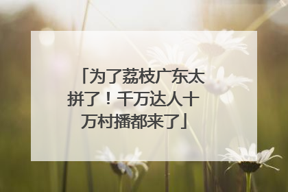为了荔枝广东太拼了！千万达人十万村播都来了