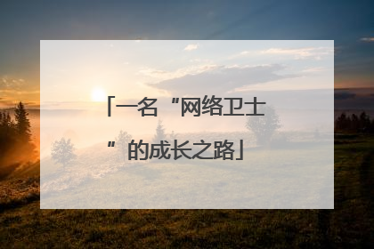 一名“网络卫士”的成长之路