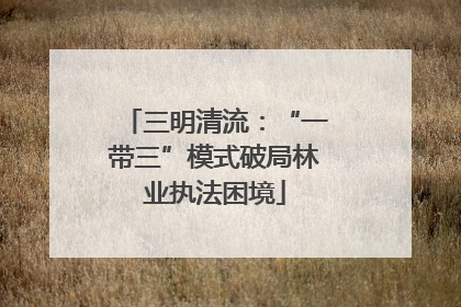 三明清流：“一带三”模式破局林业执法困境