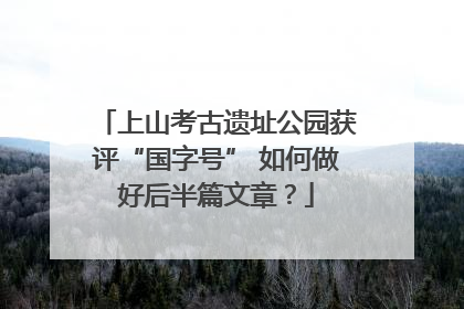 上山考古遗址公园获评“国字号” 如何做好后半篇文章？