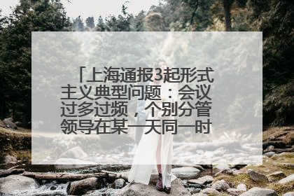 上海通报3起形式主义典型问题：会议过多过频，个别分管领导在某一天同一时段需参加3个会议