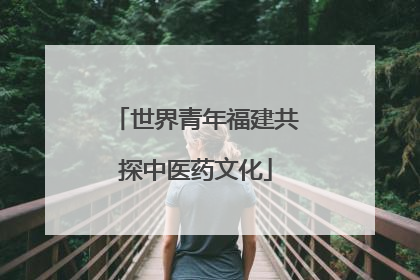 世界青年福建共探中医药文化
