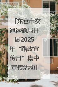 东营市交通运输局开展2025年“路政宣传月”集中宣传活动