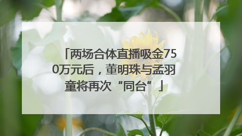 两场合体直播吸金750万元后，董明珠与孟羽童将再次“同台”