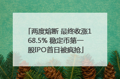 两度熔断 最终收涨168.5% 稳定币第一股IPO首日被疯抢