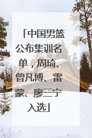 中国男篮公布集训名单，周琦、曾凡博、雷蒙、廖三宁入选