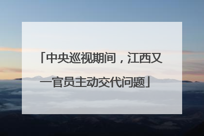 中央巡视期间，江西又一官员主动交代问题
