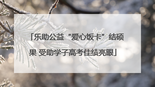 乐助公益“爱心饭卡”结硕果 受助学子高考佳绩亮眼