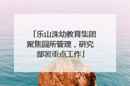 乐山洙幼教育集团聚焦园所管理，研究部署重点工作