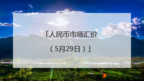 人民币市场汇价（5月29日）
