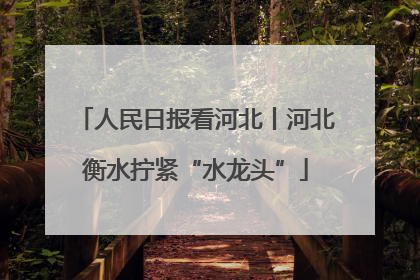 人民日报看河北丨河北衡水拧紧“水龙头”