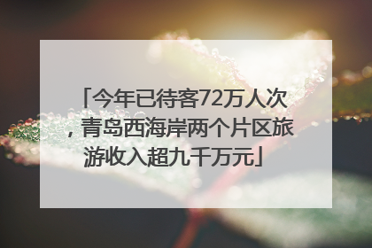 今年已待客72万人次，青岛西海岸两个片区旅游收入超九千万元