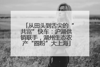 从田头到舌尖的“共富”快车：沪湖供销联手，湖州生态农产“圈粉”大上海