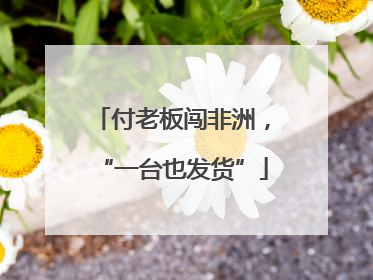 付老板闯非洲，“一台也发货”