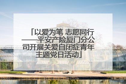 以爱为笔 志愿同行——平安产险厦门分公司开展关爱自闭症青年主题党日活动