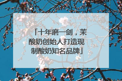 十年磨一剑，茉酸奶创始人打造现制酸奶知名品牌